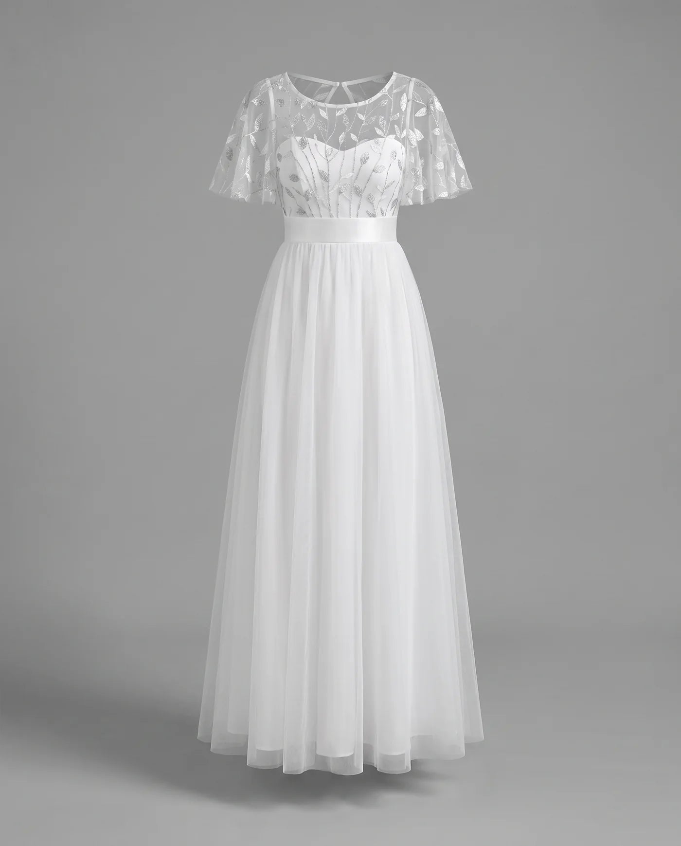 A-Line Short Sleeve Wedding Guest Maxi Dress