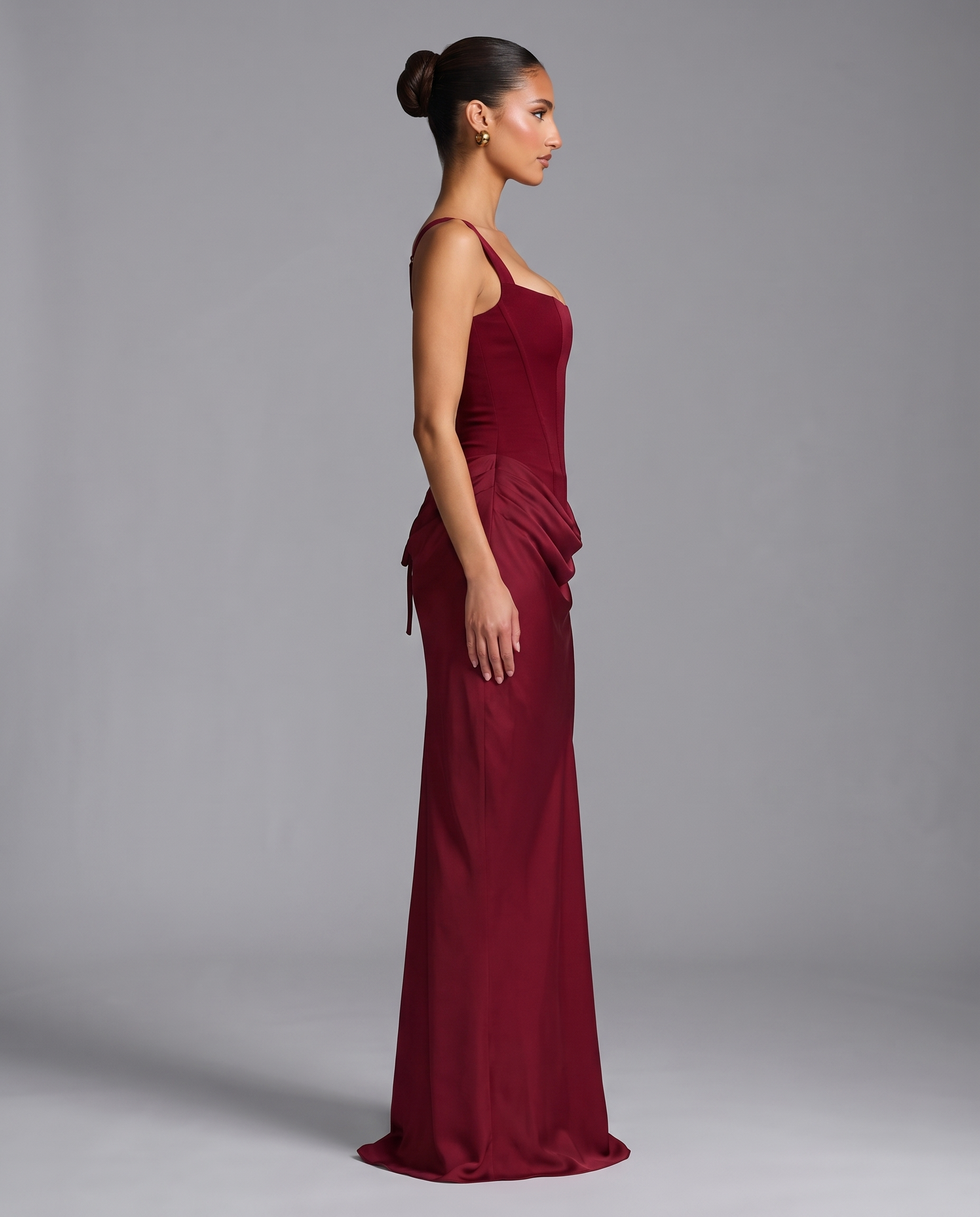 Corset Maxi Dress with Lace-Up Back