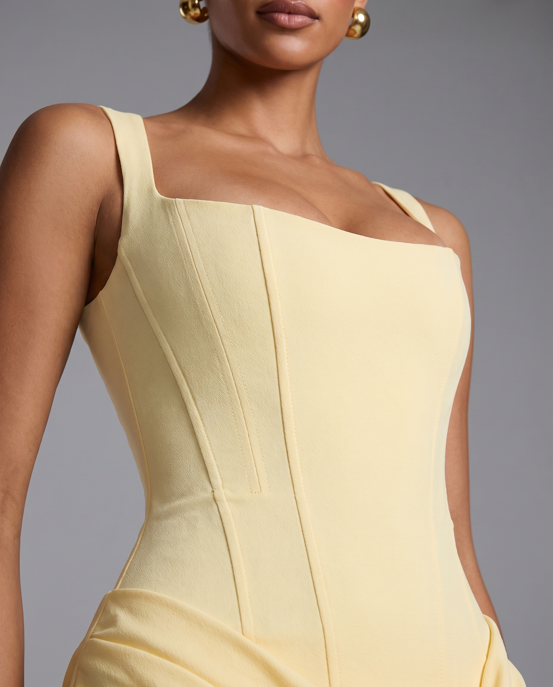 Corset Maxi Dress with Lace-Up Back