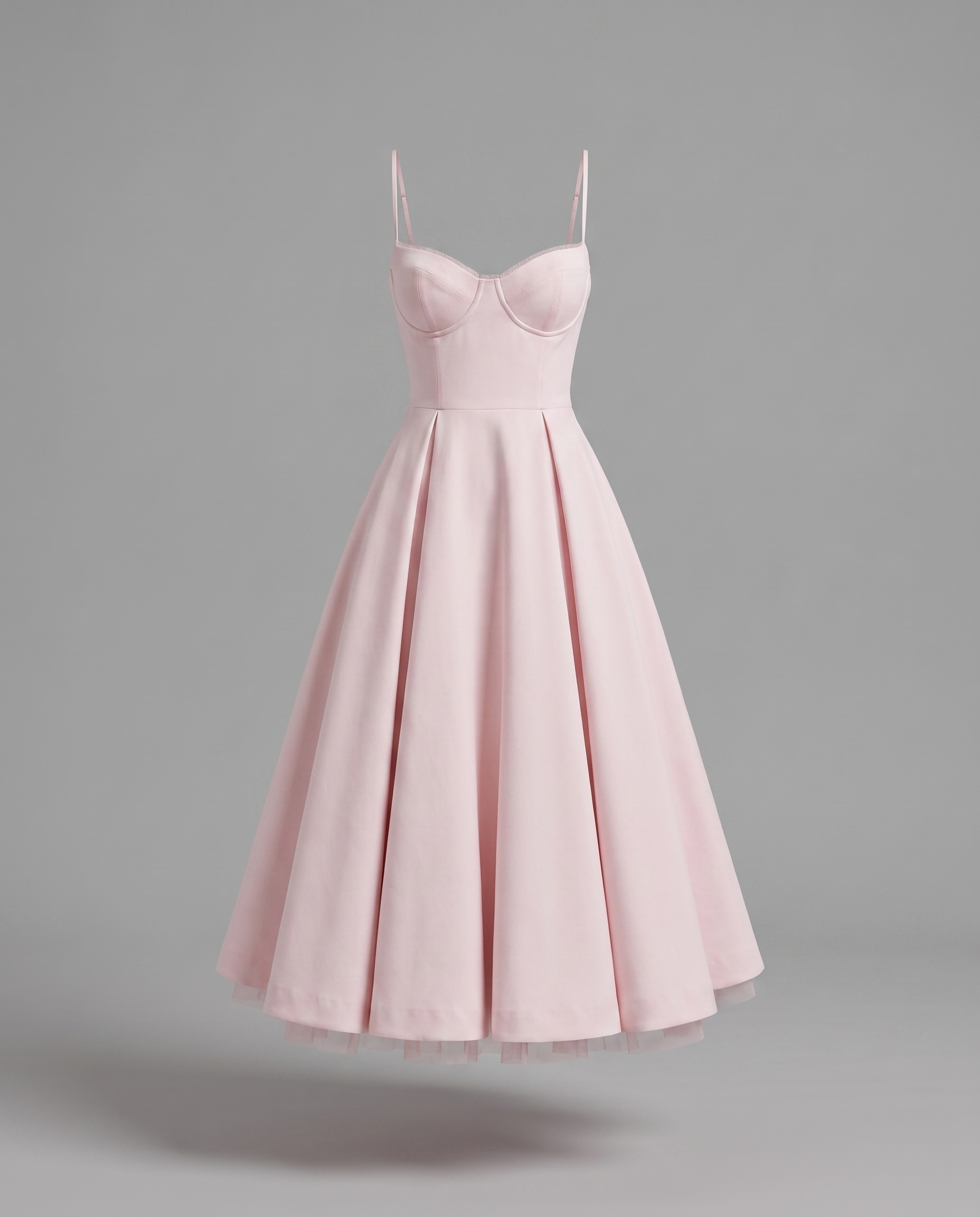 Corset Midi Dress with Full Skirt