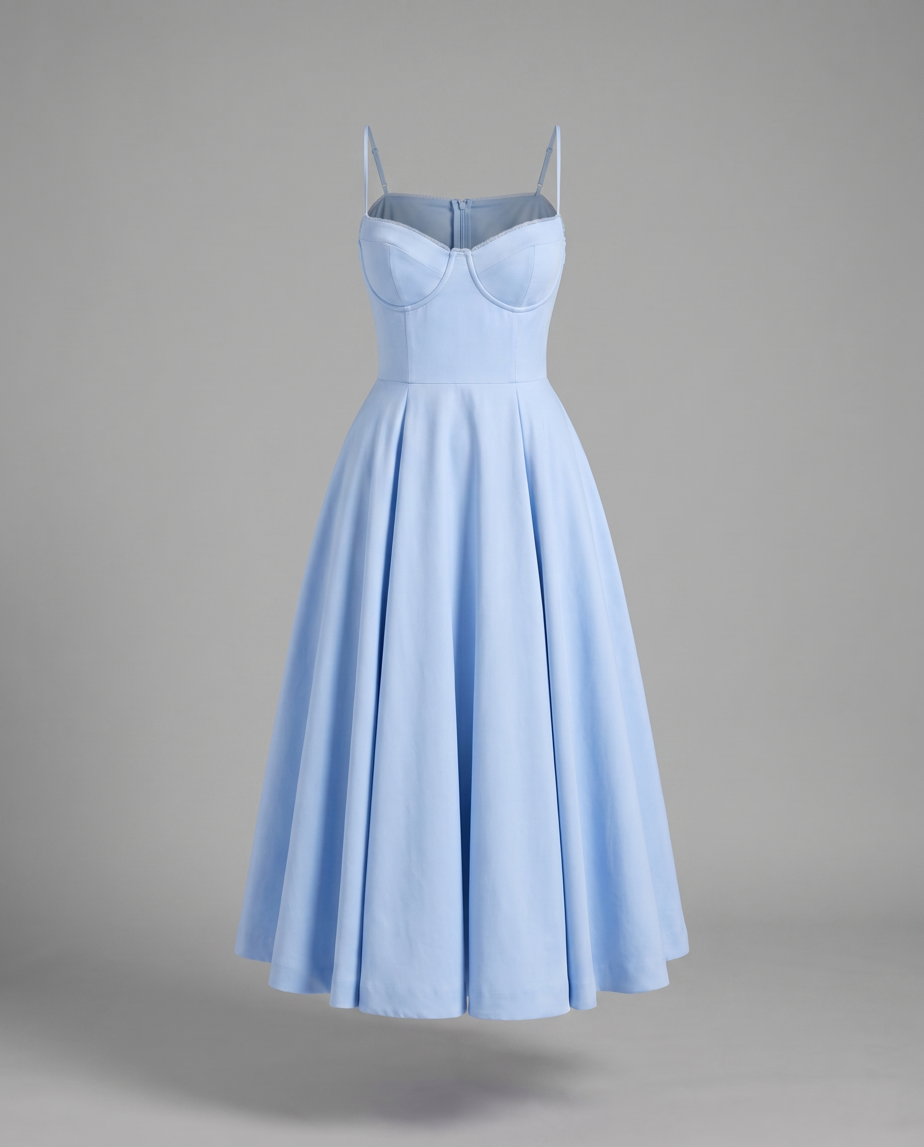 Corset Midi Dress with Full Skirt