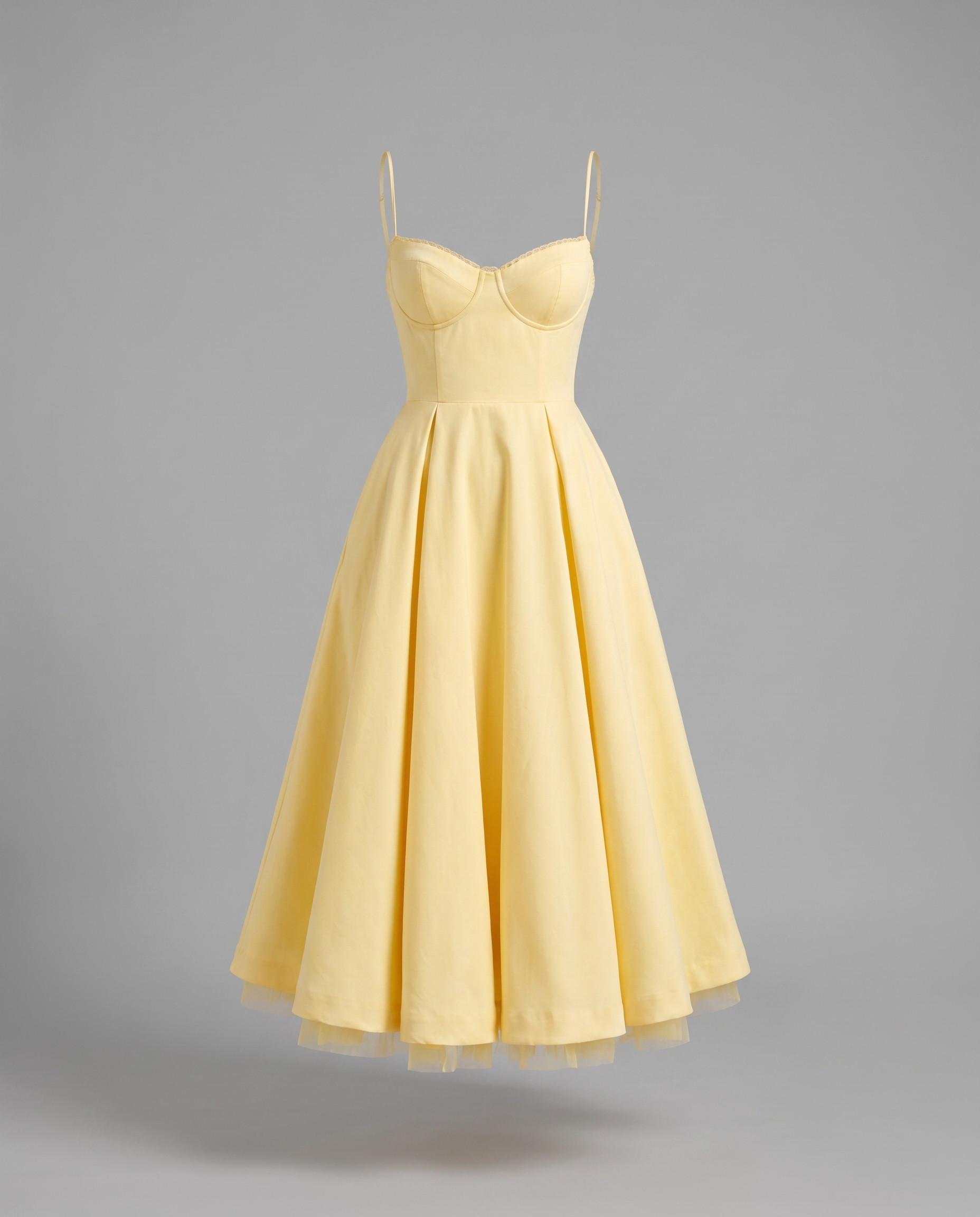 Corset Midi Dress with Full Skirt