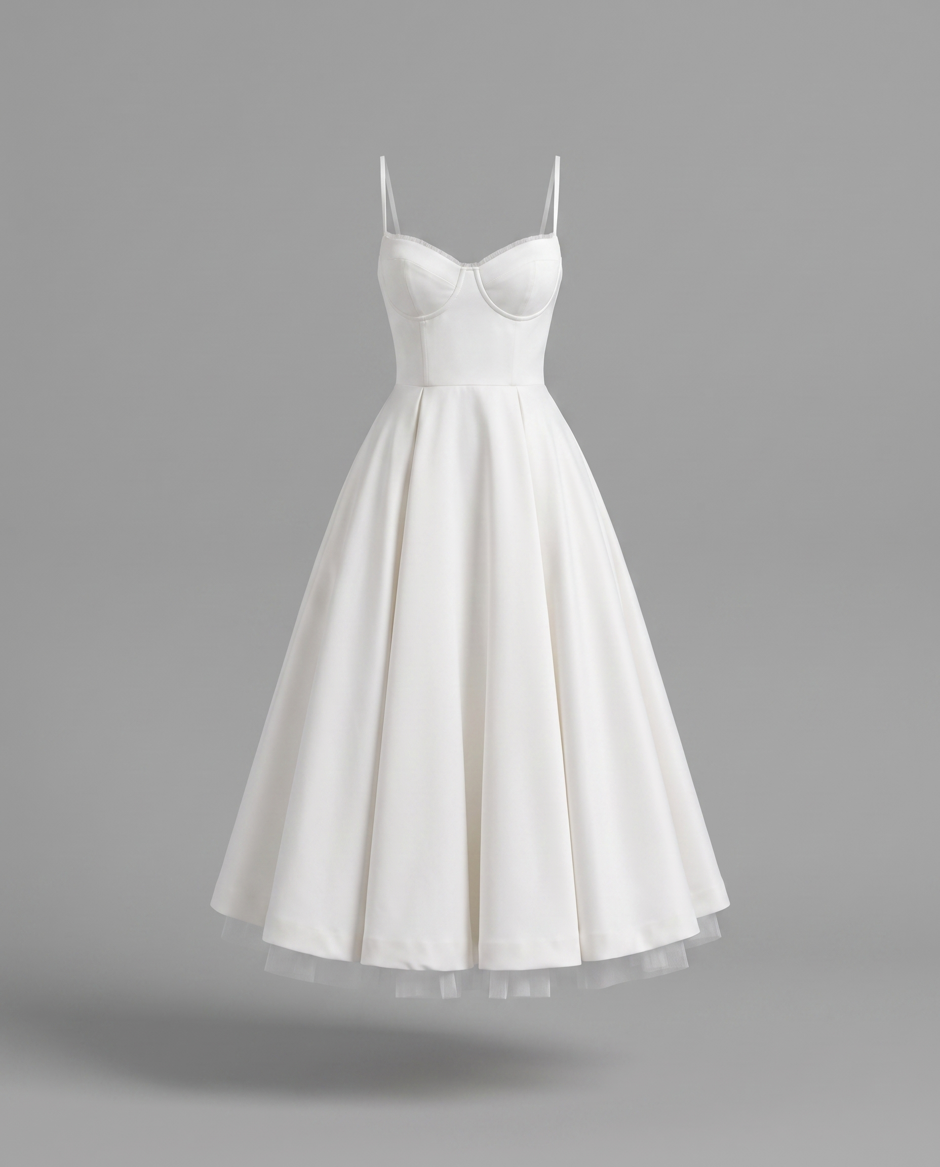 Corset Midi Dress with Full Skirt