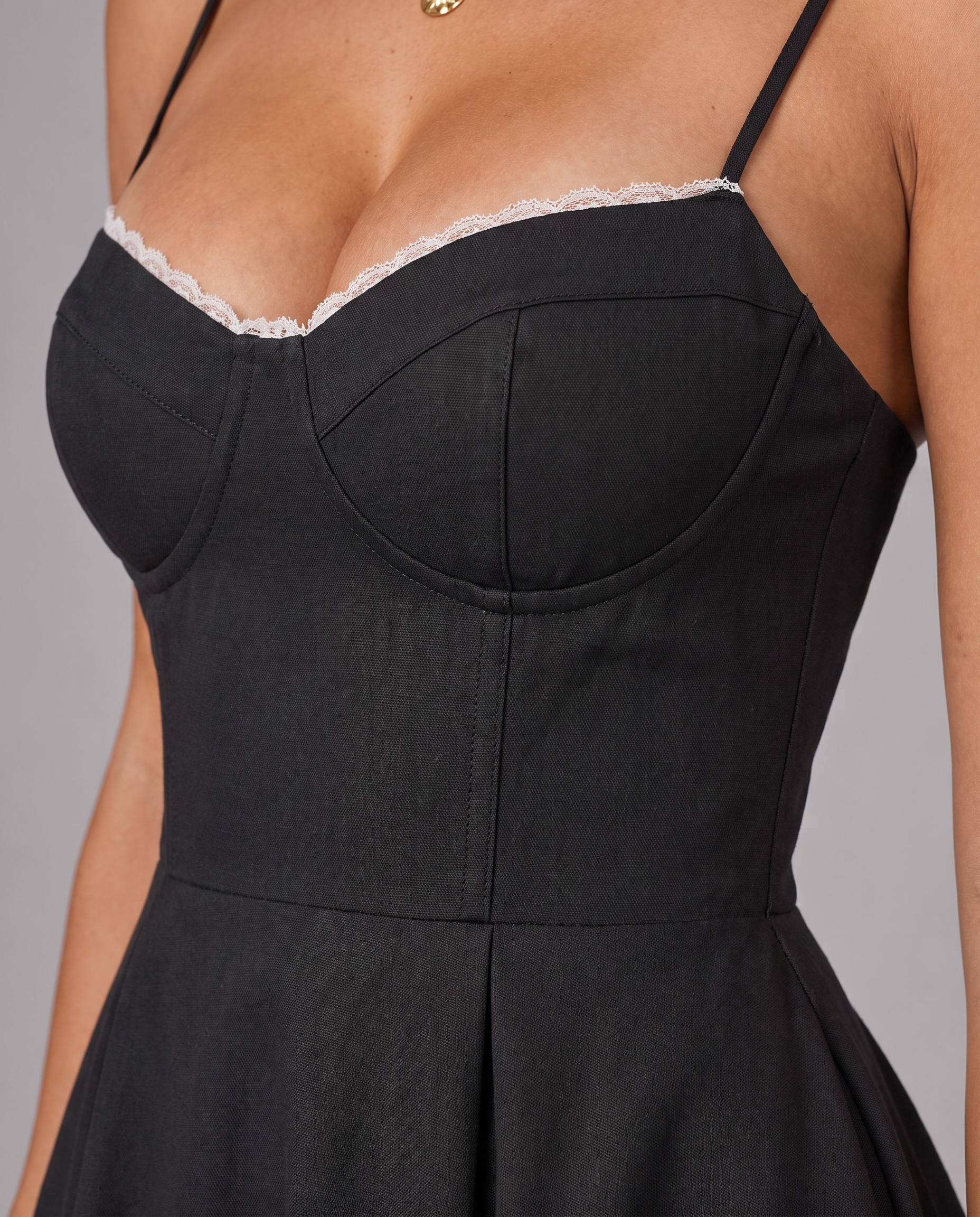 Corset Midi Dress with Full Skirt