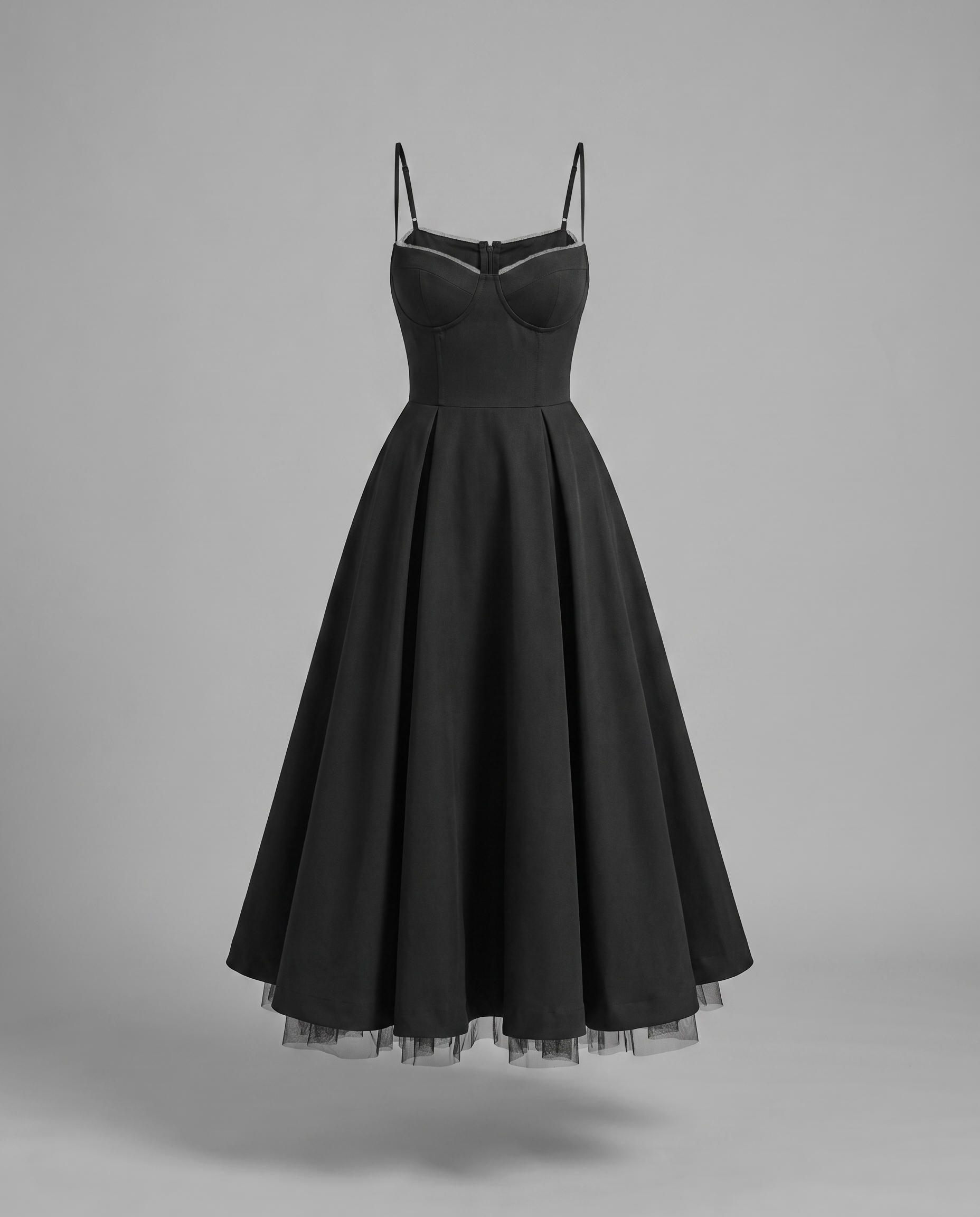 Corset Midi Dress with Full Skirt