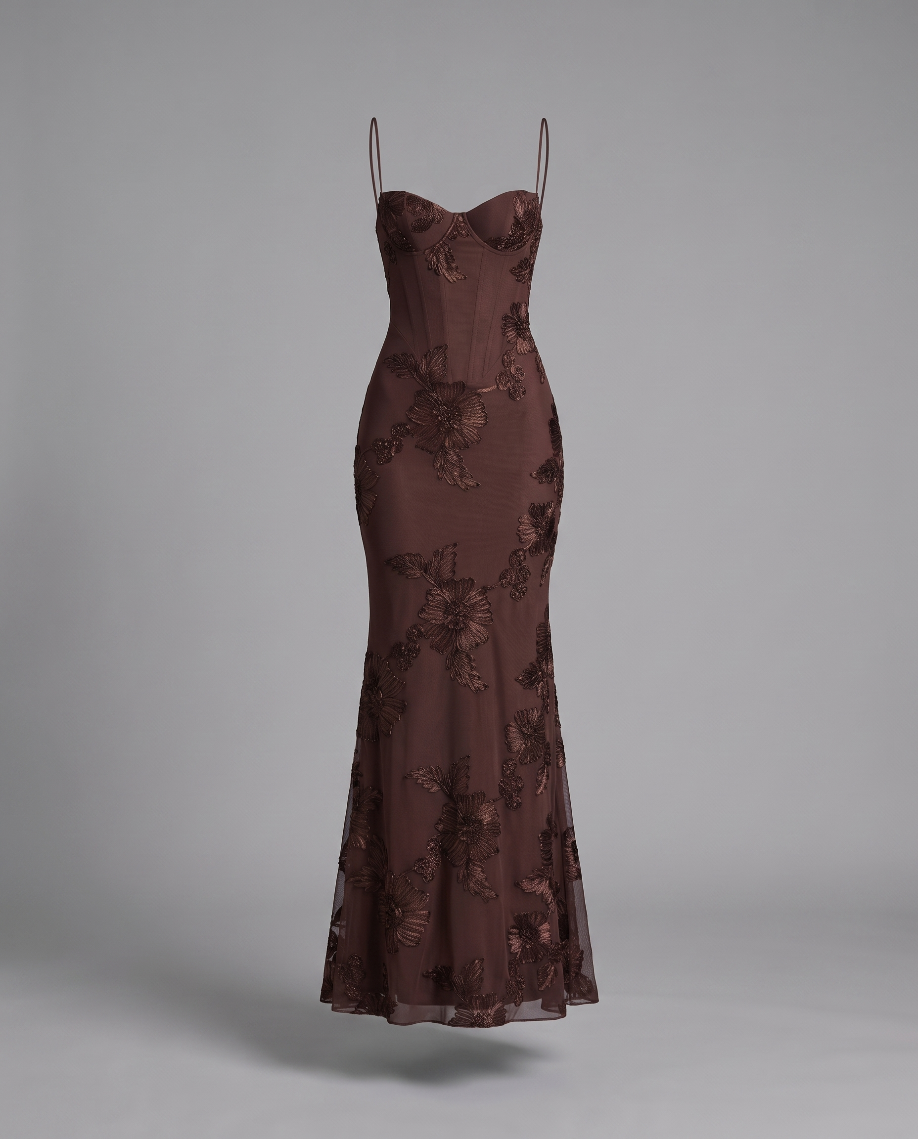 Floral Corset Maxi Dress with Lace-Up Back