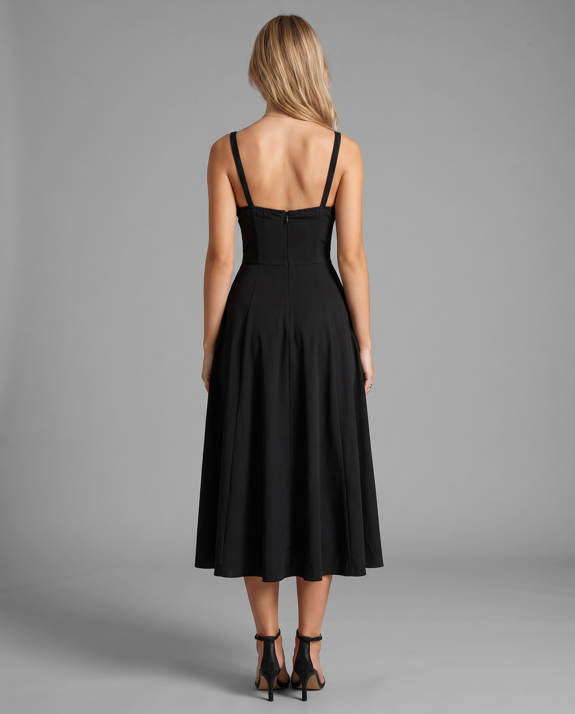 Floral Corset Midi Dress with Side Slit