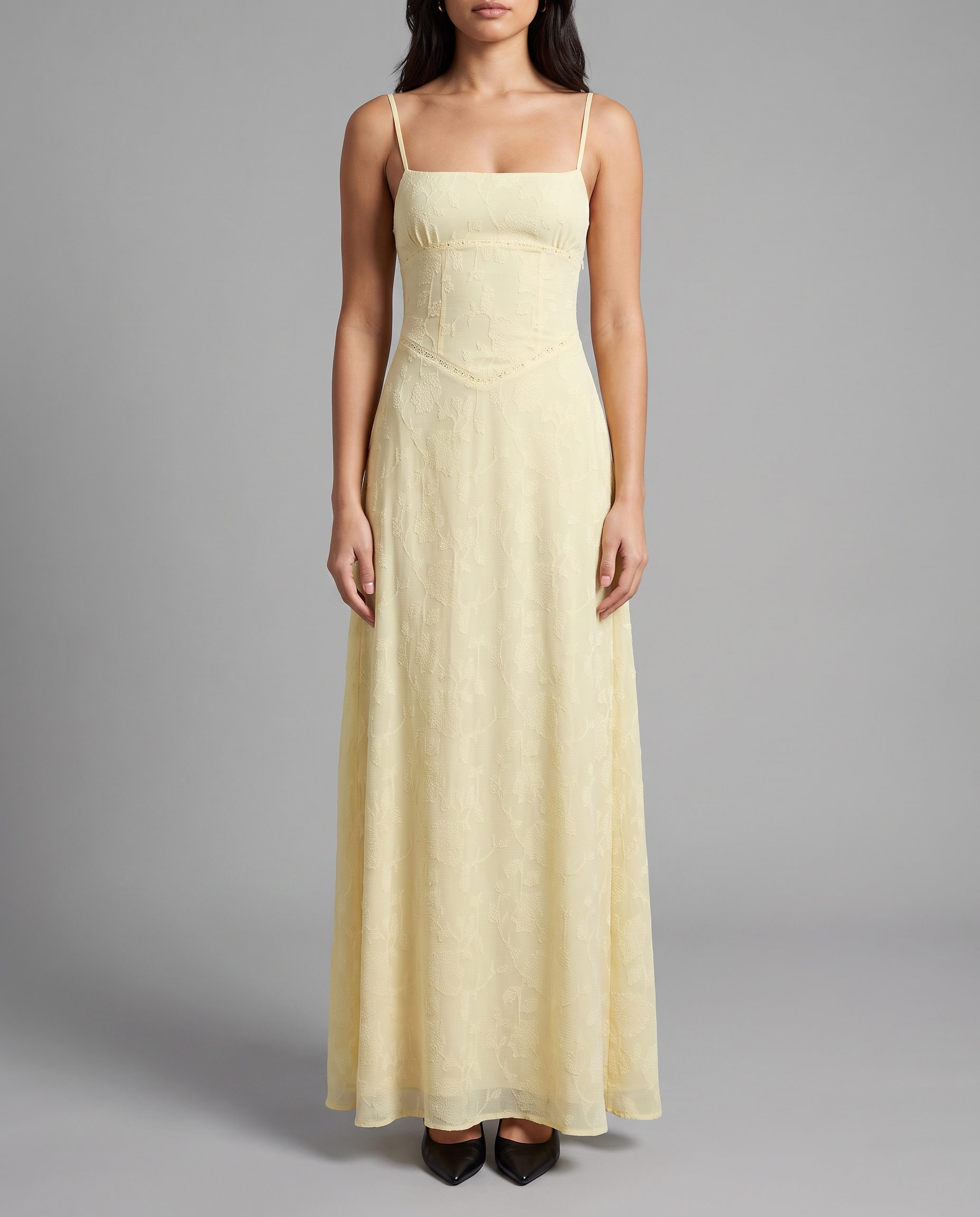Riviera Bias-Cut Maxi Dress Butter Yellow