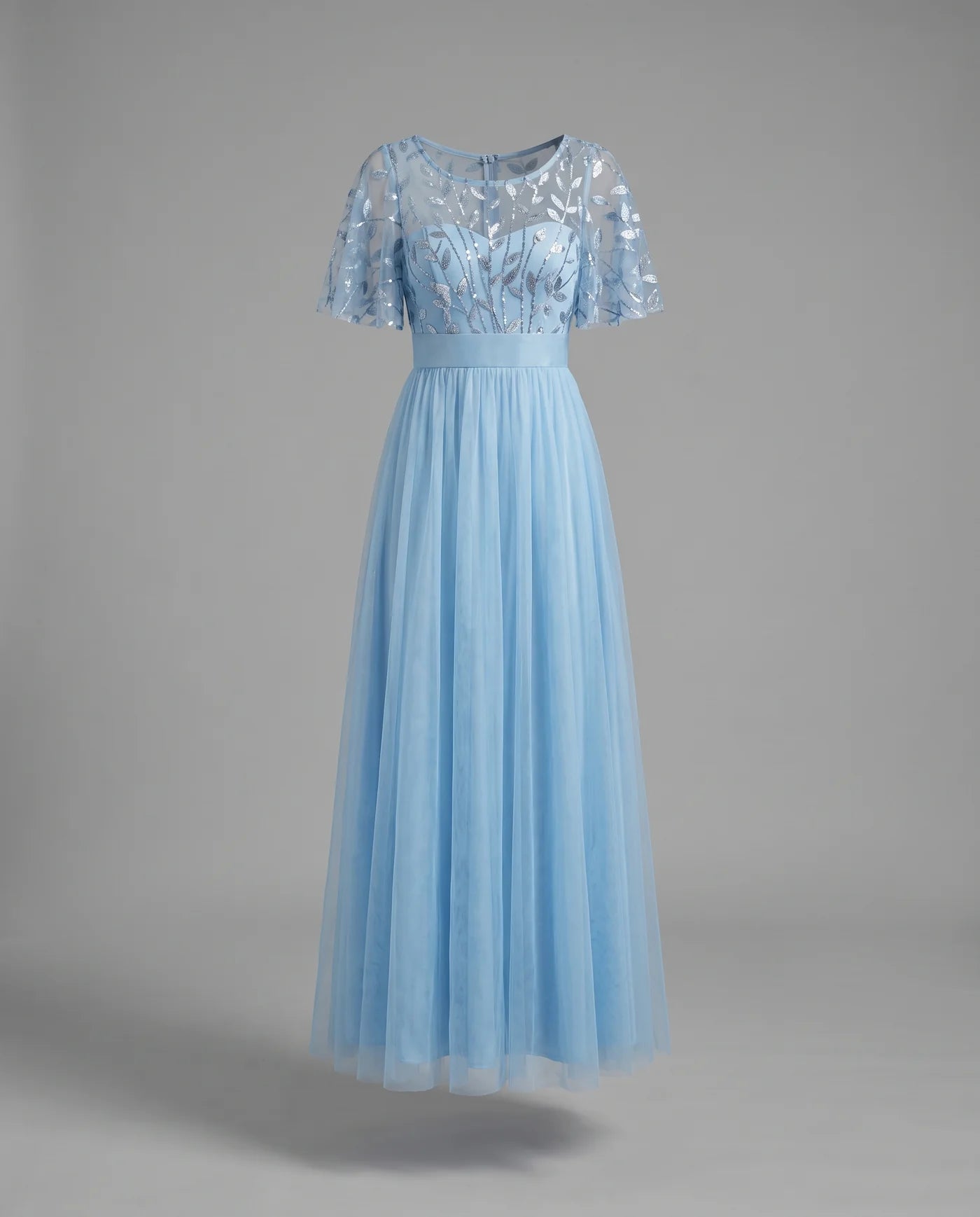 A-Line Short Sleeve Wedding Guest Maxi Dress