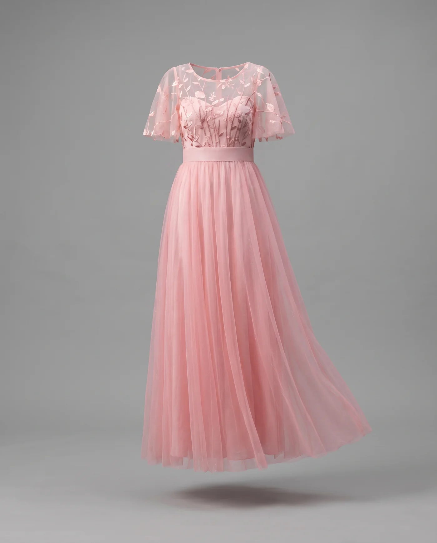 A-Line Short Sleeve Wedding Guest Maxi Dress