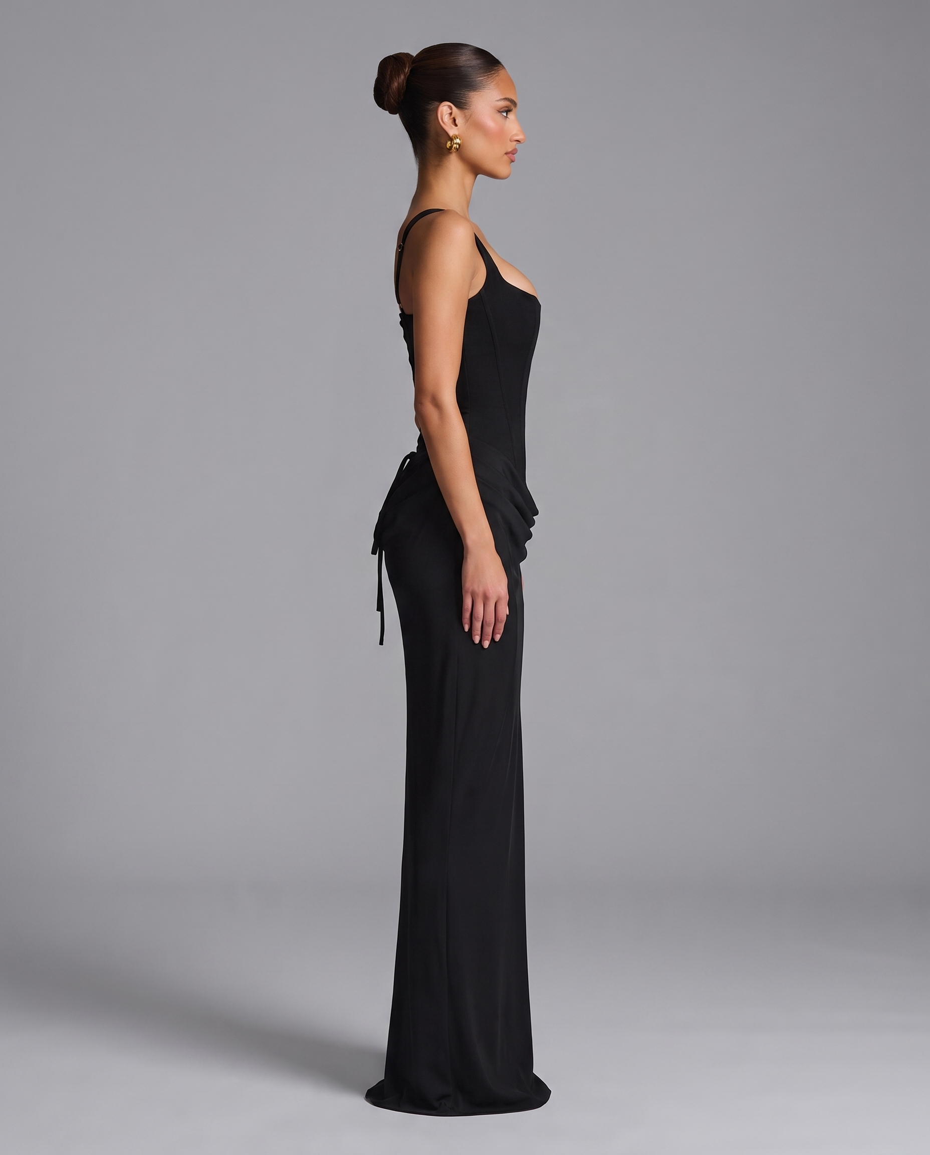 Corset Maxi Dress with Lace-Up Back