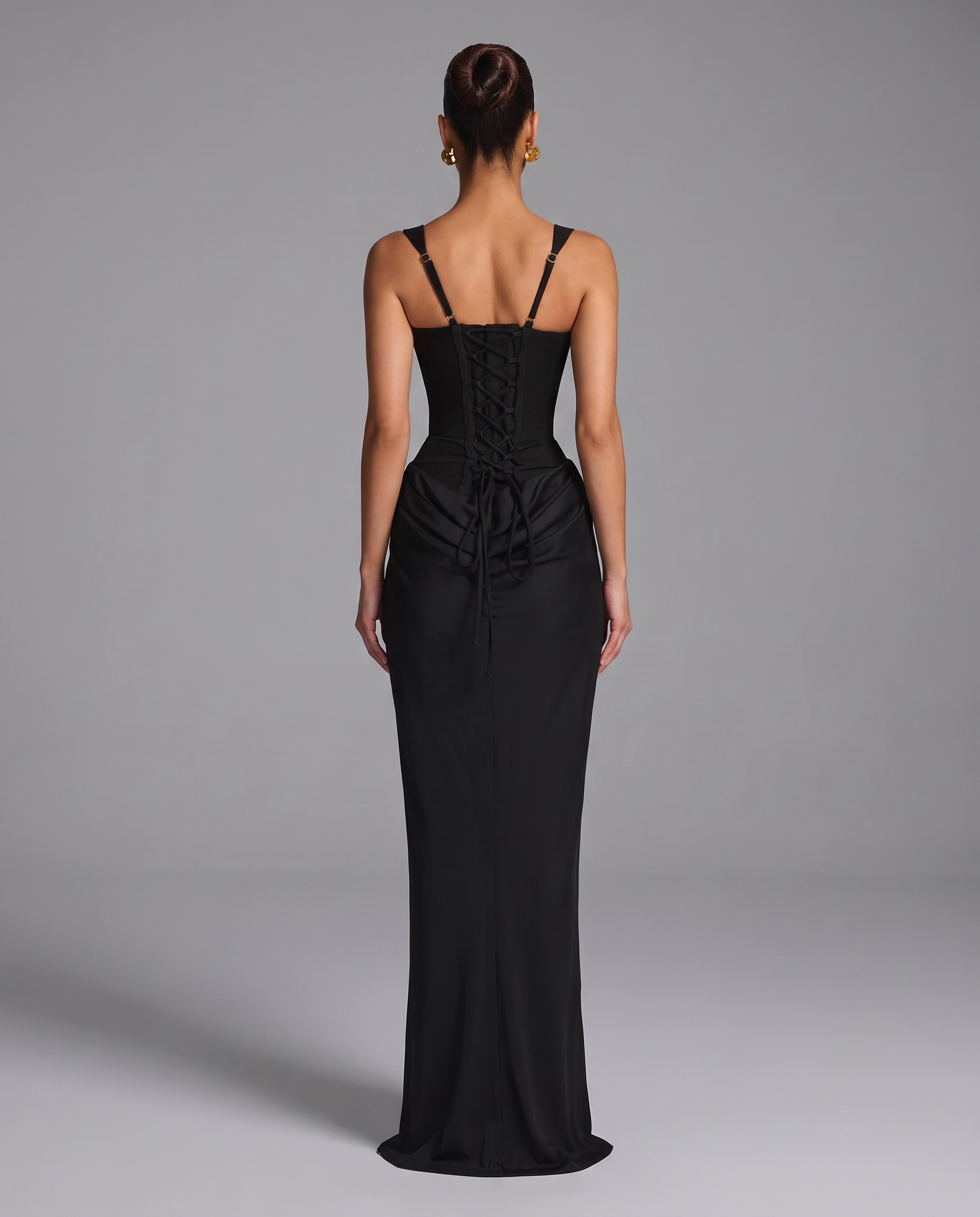 Corset Maxi Dress with Lace-Up Back
