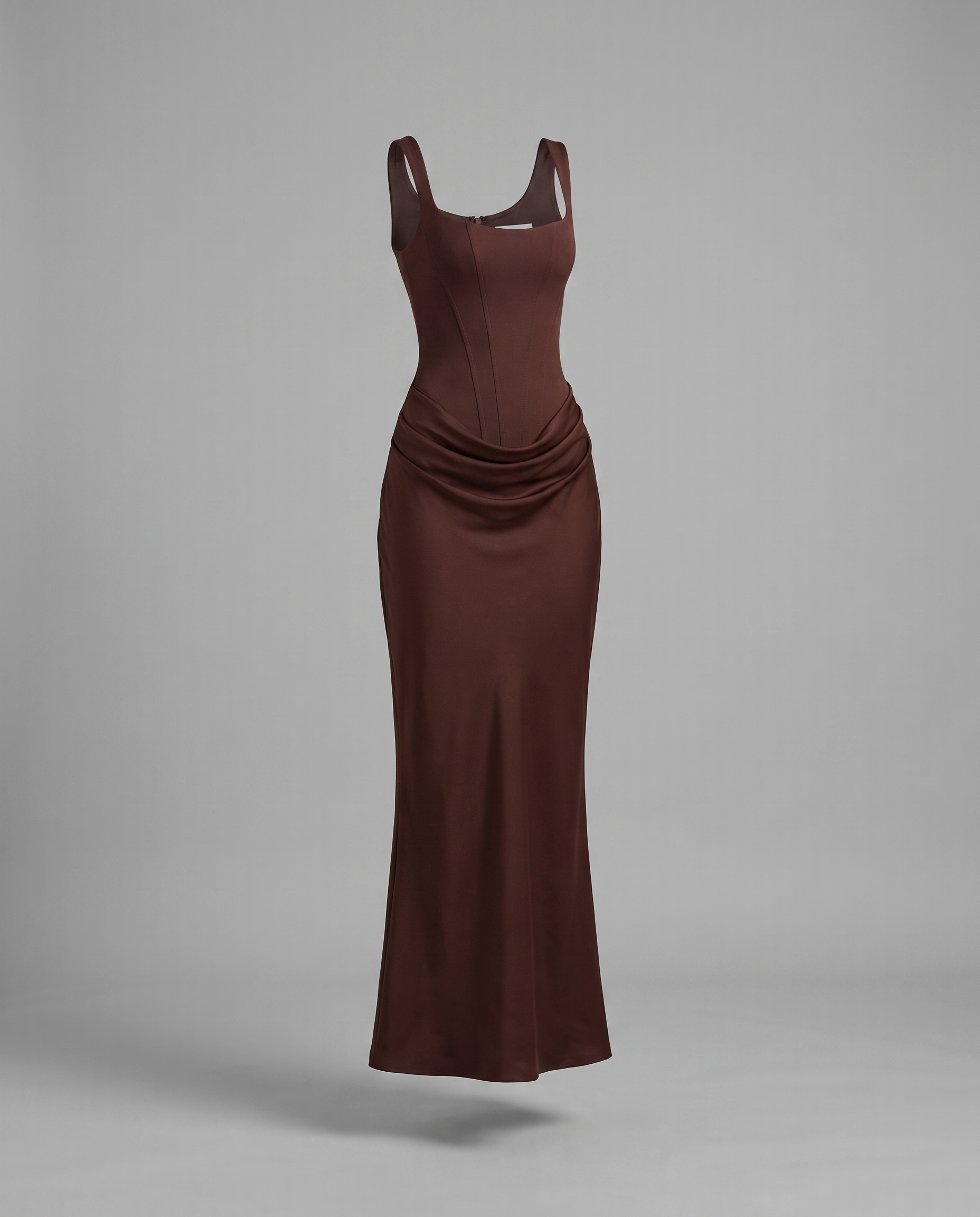 Corset Maxi Dress with Lace-Up Back