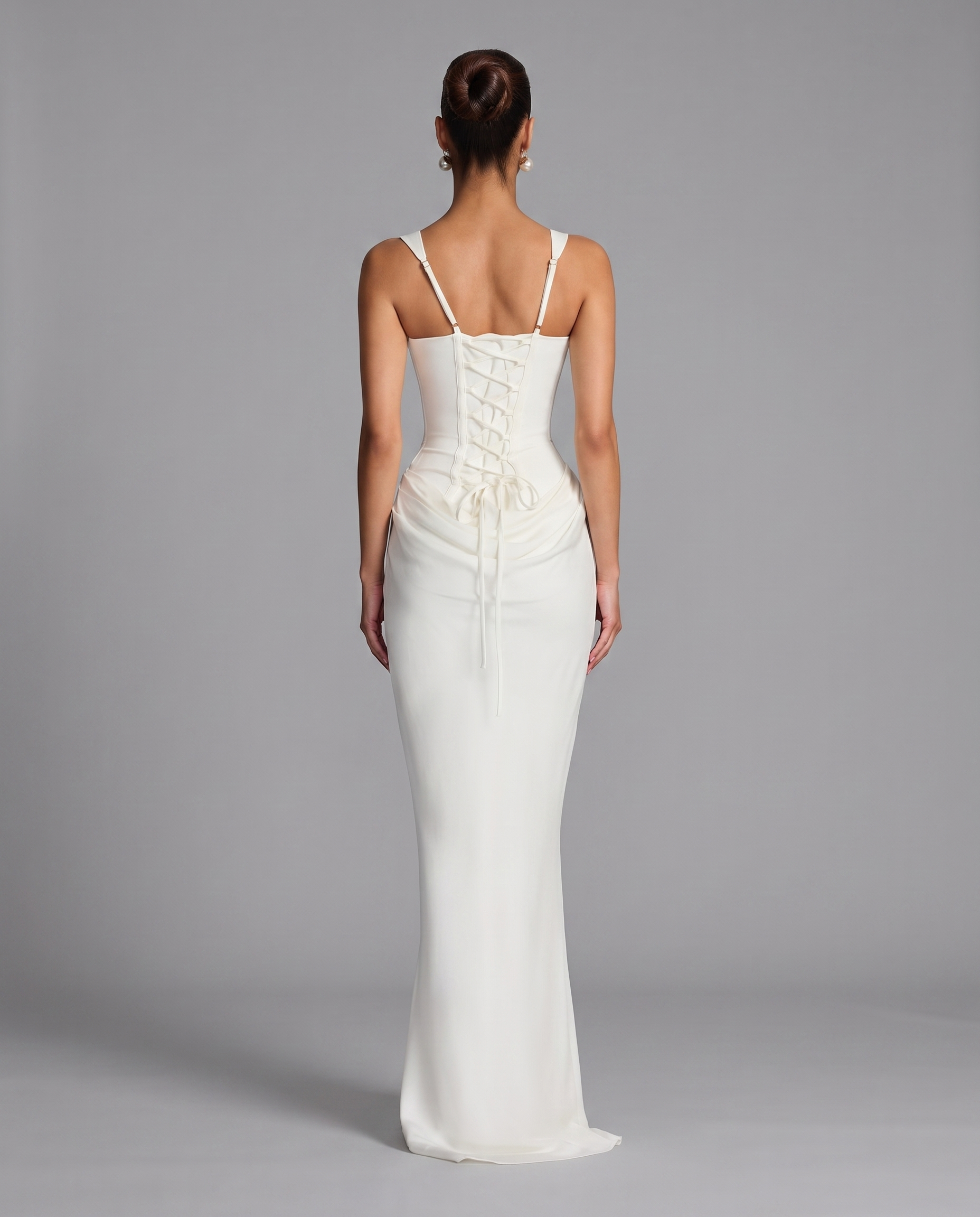 Corset Maxi Dress with Lace-Up Back