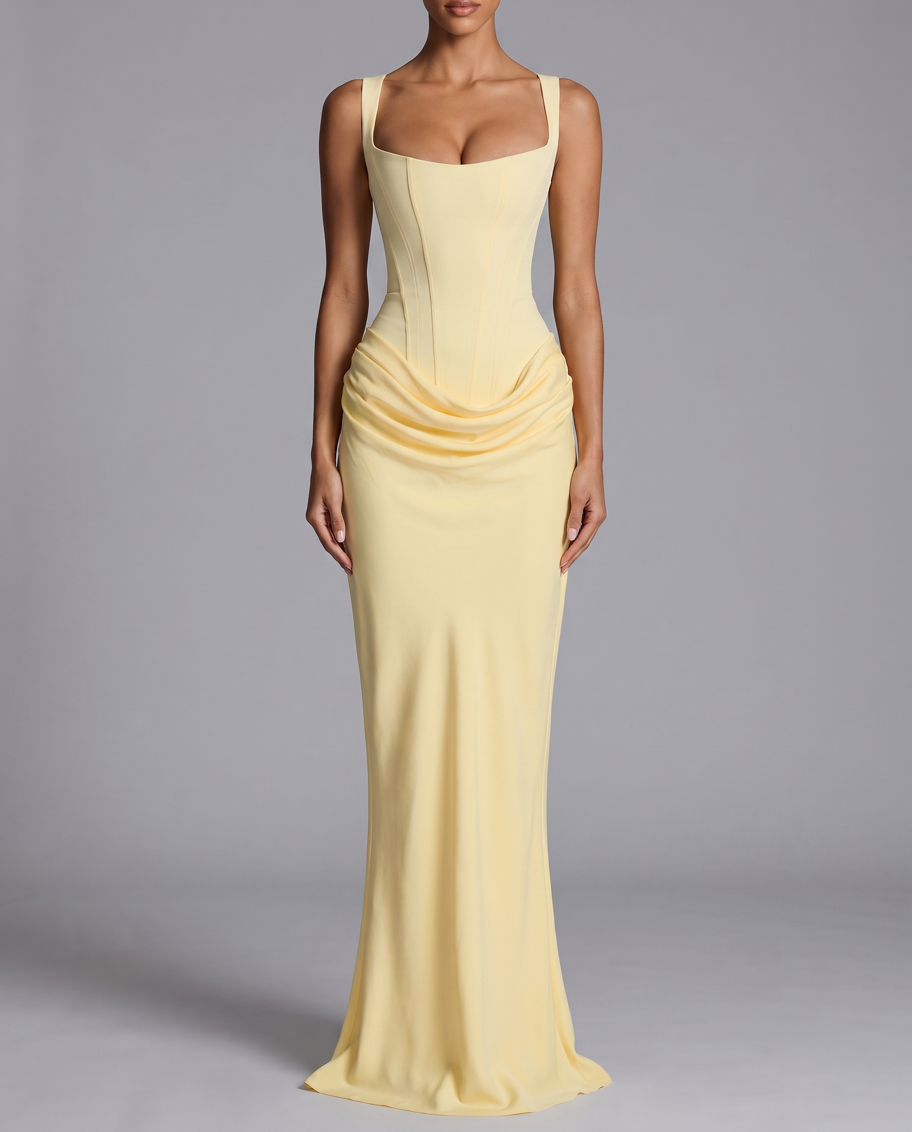 Corset Maxi Dress with Lace-Up Back