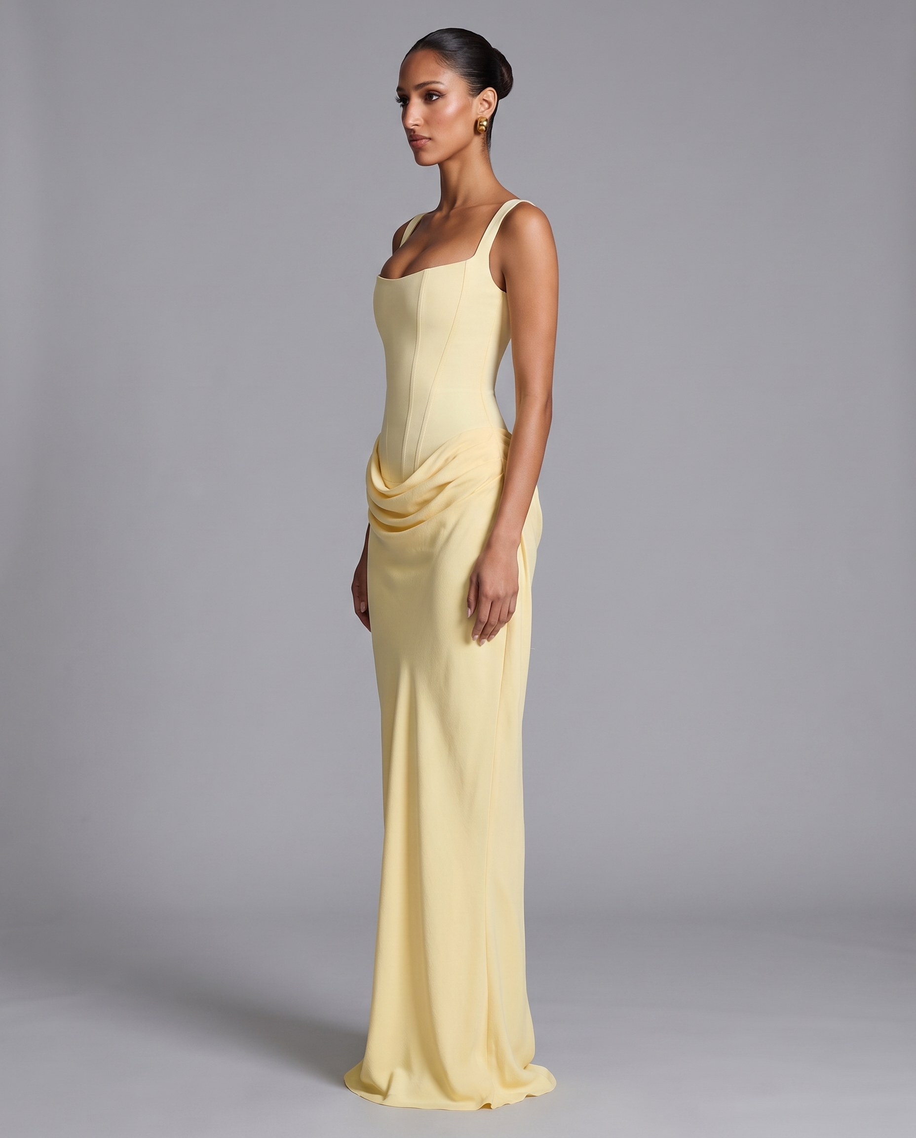 Corset Maxi Dress with Lace-Up Back