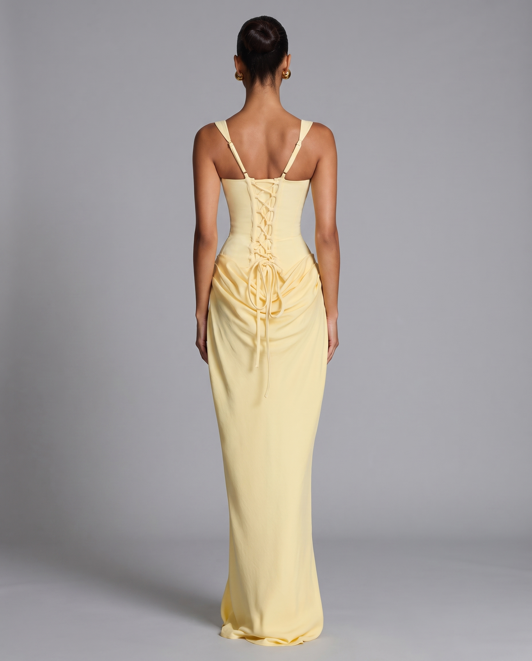 Corset Maxi Dress with Lace-Up Back