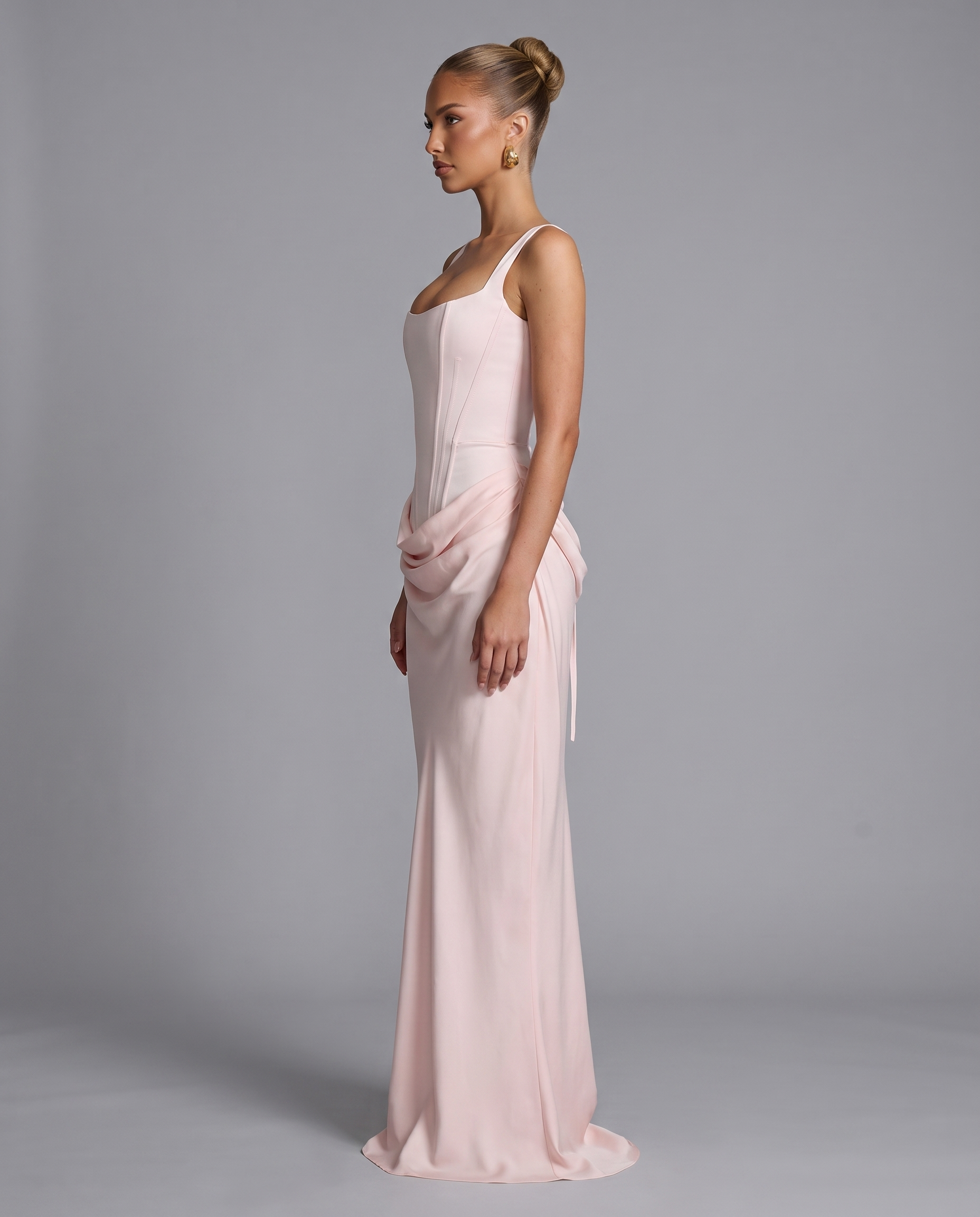 Corset Maxi Dress with Lace-Up Back