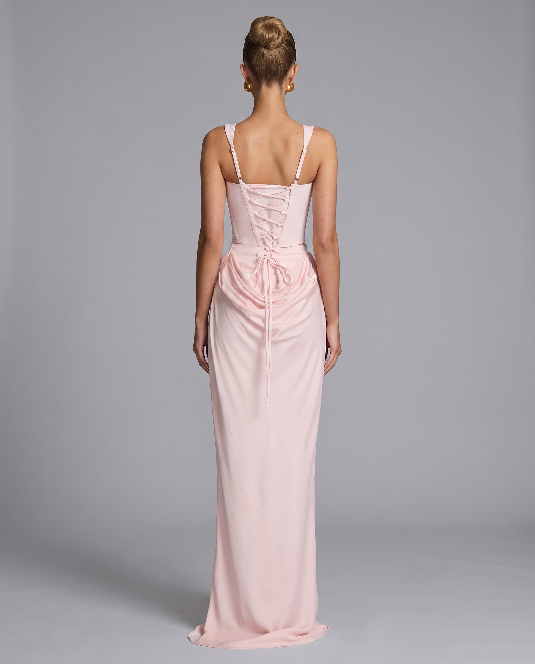 Corset Maxi Dress with Lace-Up Back
