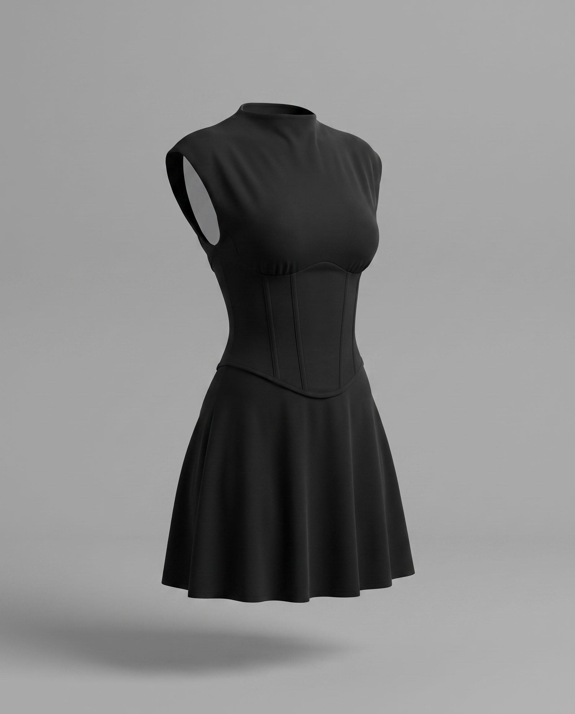 Corset Mini Dress in Black