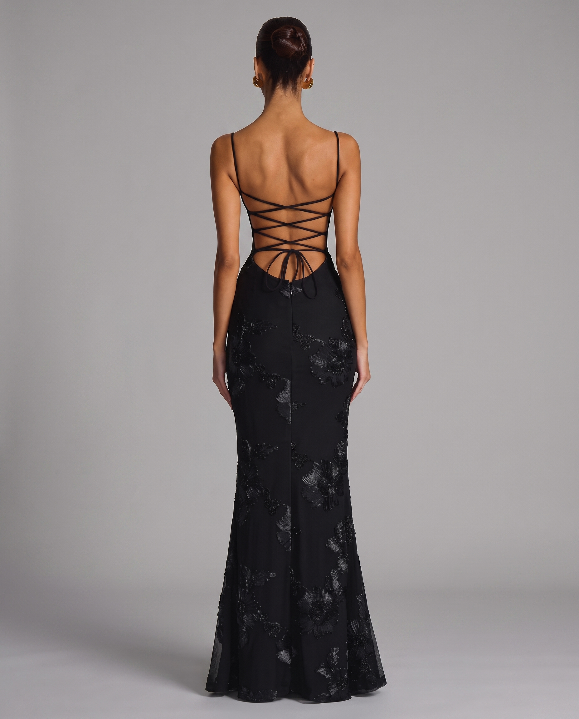 Floral Corset Maxi Dress with Lace-Up Back