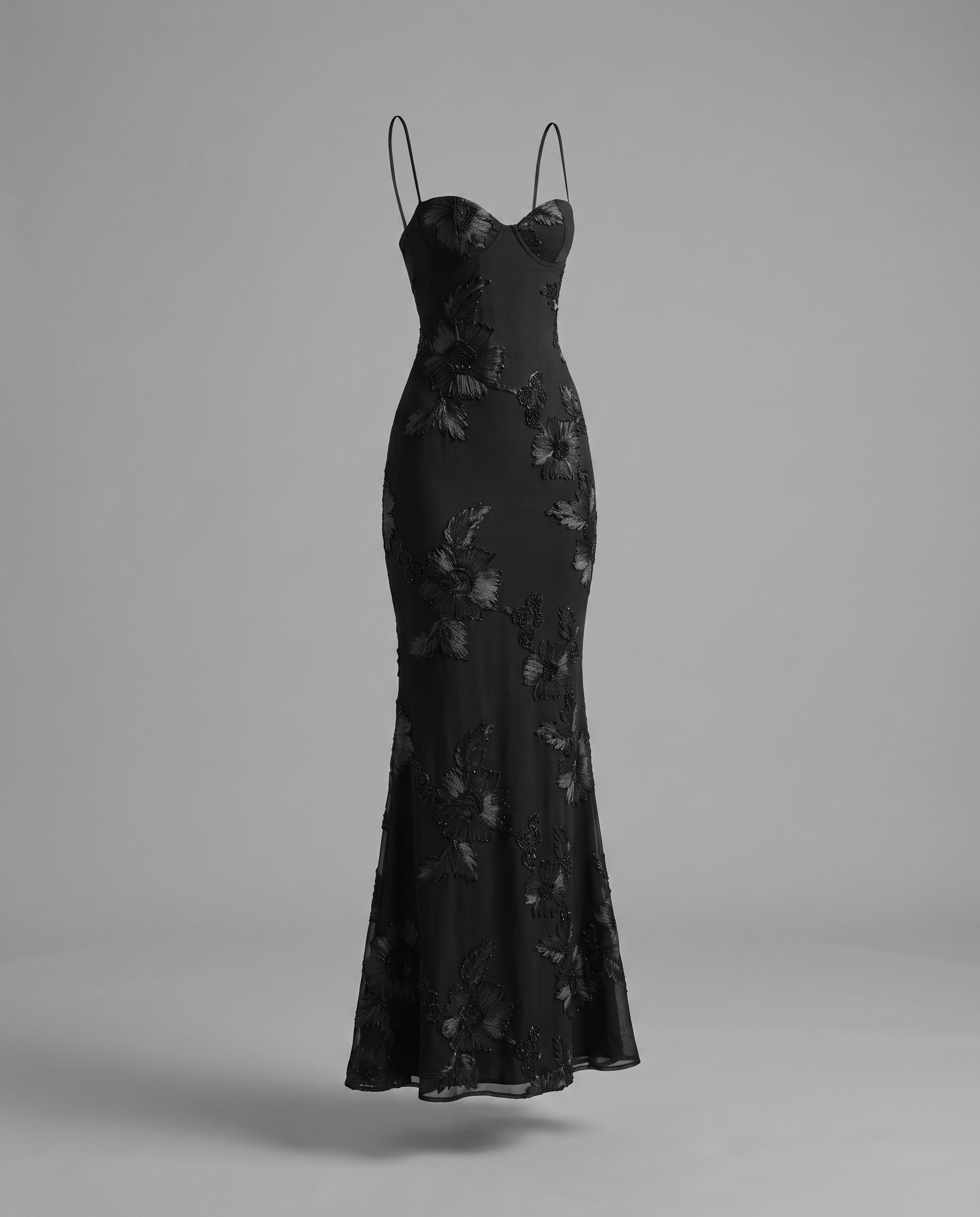 Floral Corset Maxi Dress with Lace-Up Back