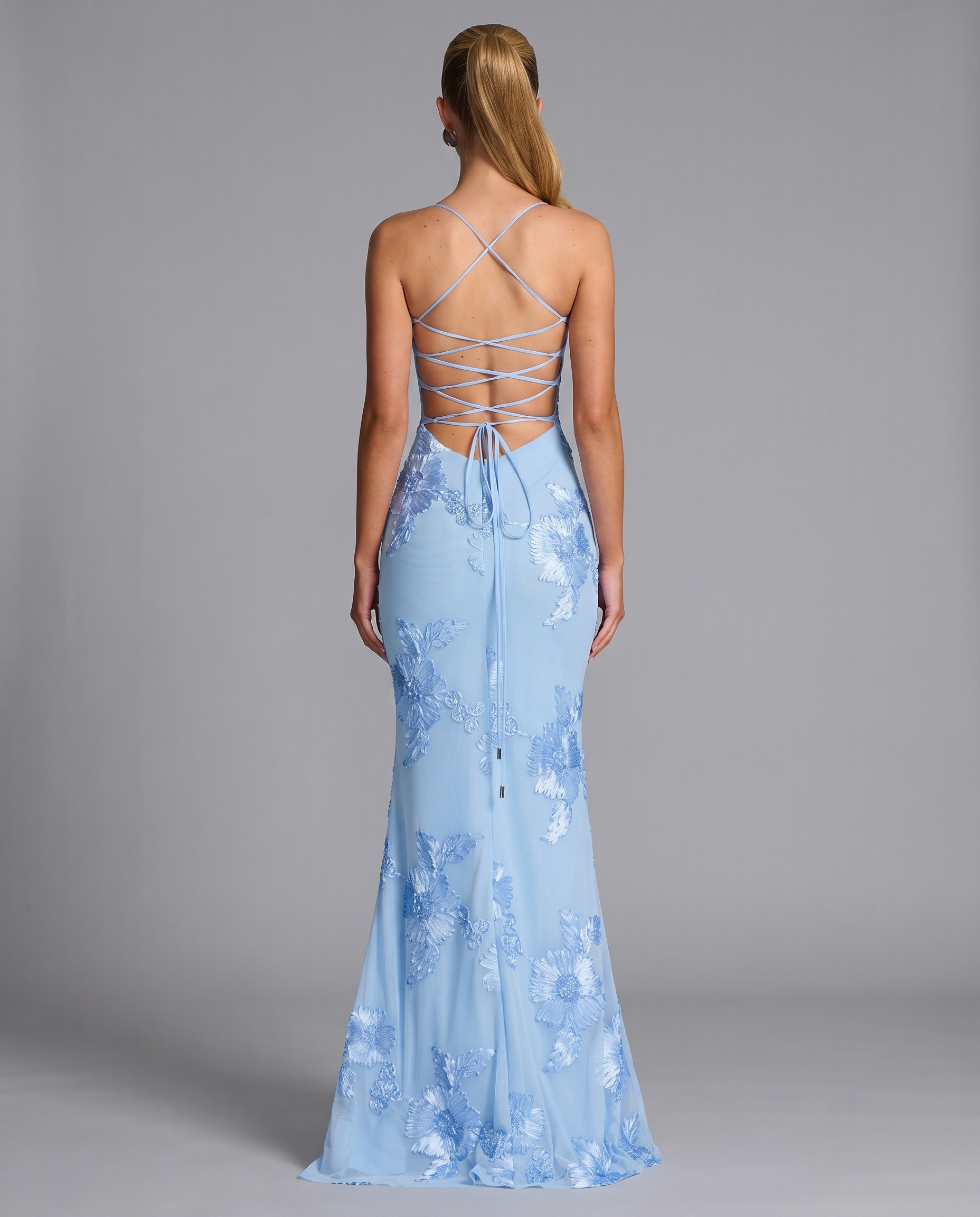 Floral Corset Maxi Dress with Lace-Up Back