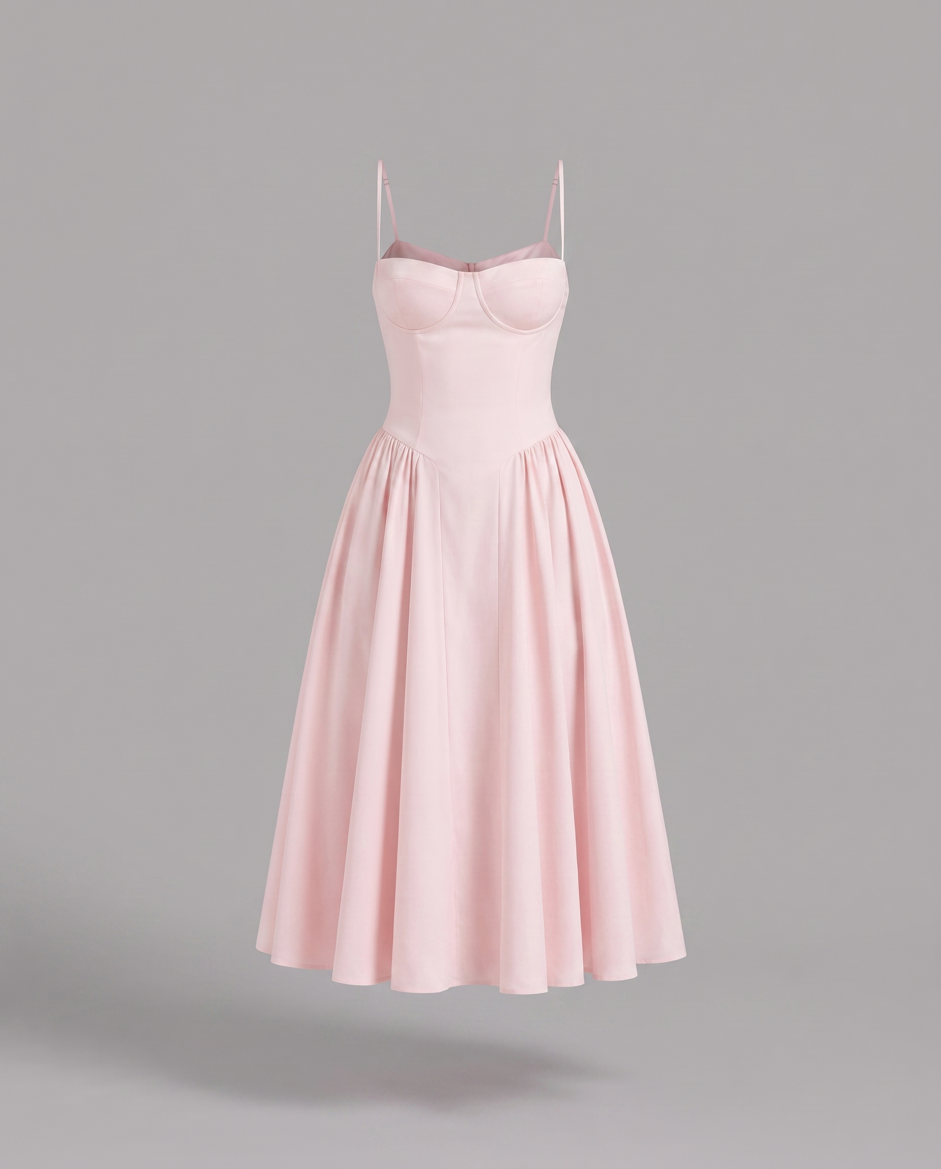 Floral Corset Sweetheart Neck Midi Dress
