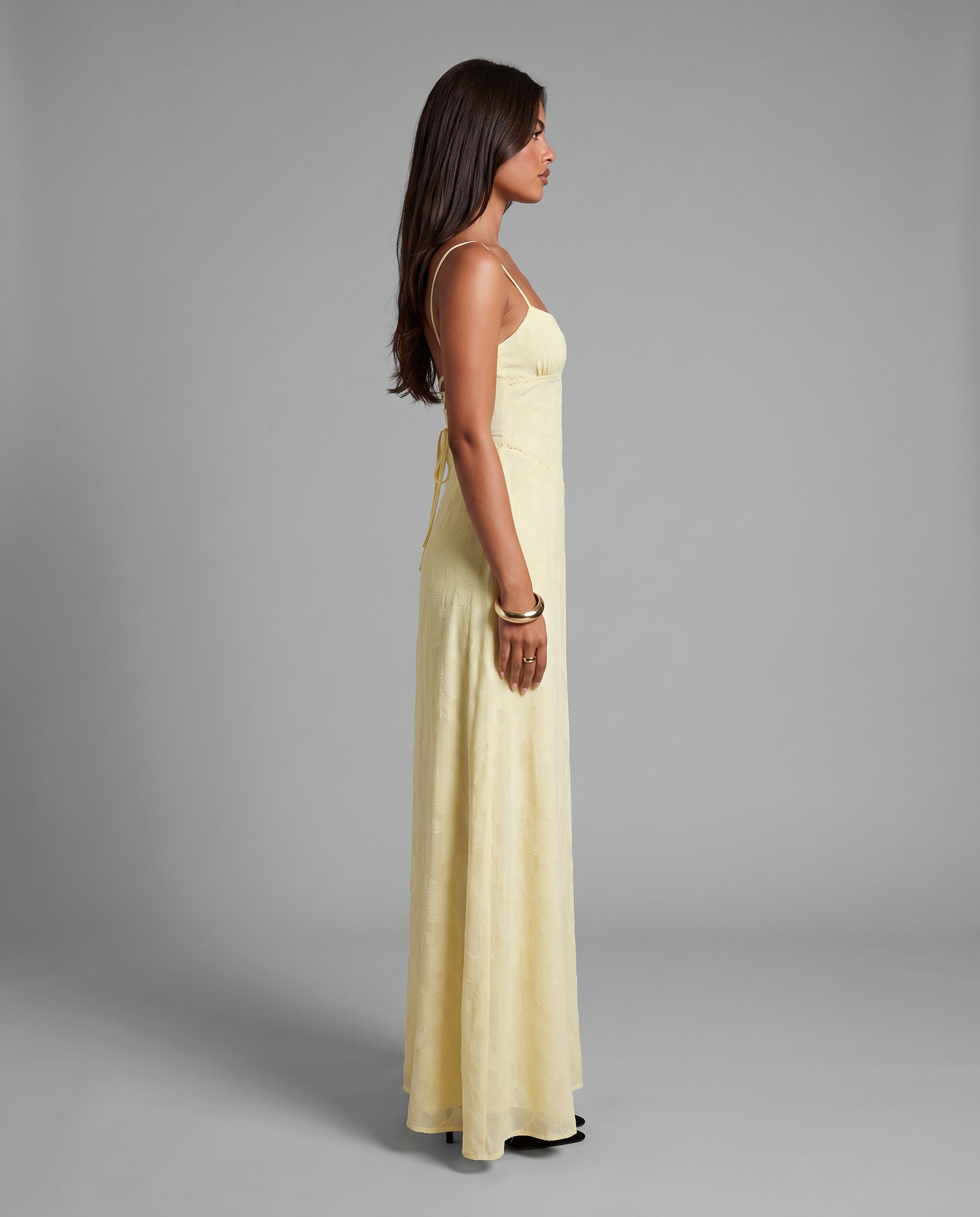 Riviera Bias-Cut Maxi Dress Butter Yellow